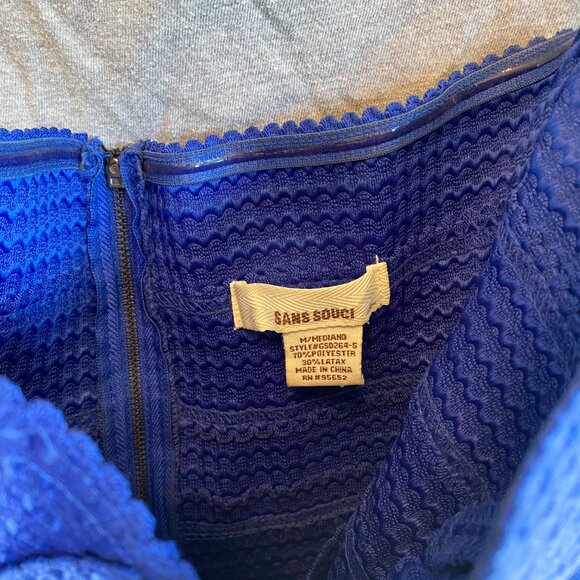 Sans Souci Womens Strapless Dress Navy Blue MEDIUM Juniors Mini SunDress - Picture 6 of 6